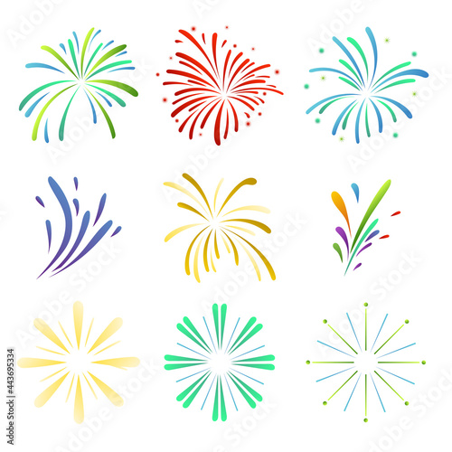 Firework set , can be use for celebration, party, and new year event , isolated on on white background , illustration Vector EPS 10