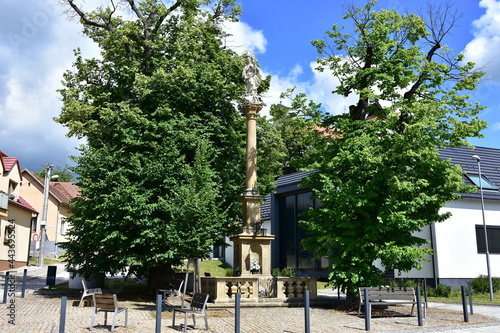 memorable Marian column from year1716  in Bojkovice,Czech republic
