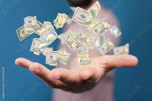 Falling euros on banknotes ...