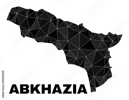 Low-poly Abkhazia map. Polygonal Abkhazia map vector is combined of scattered triangles. Triangulated Abkhazia map polygonal abstraction for political illustrations.