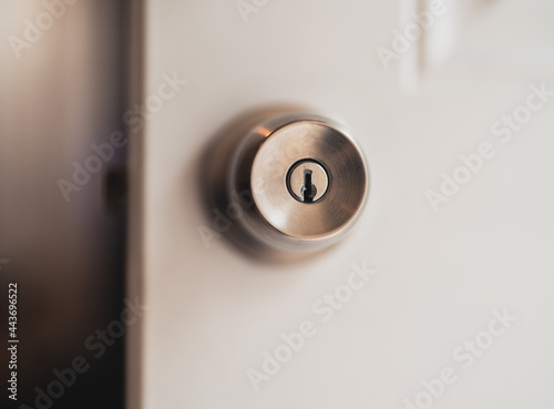 door handle and key white background