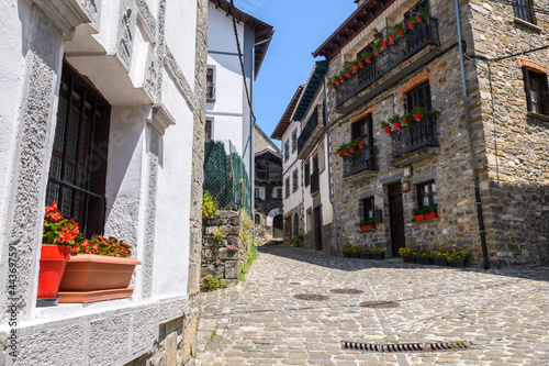 traditional town of otsagabia in navarre pyrenees, Spain photo