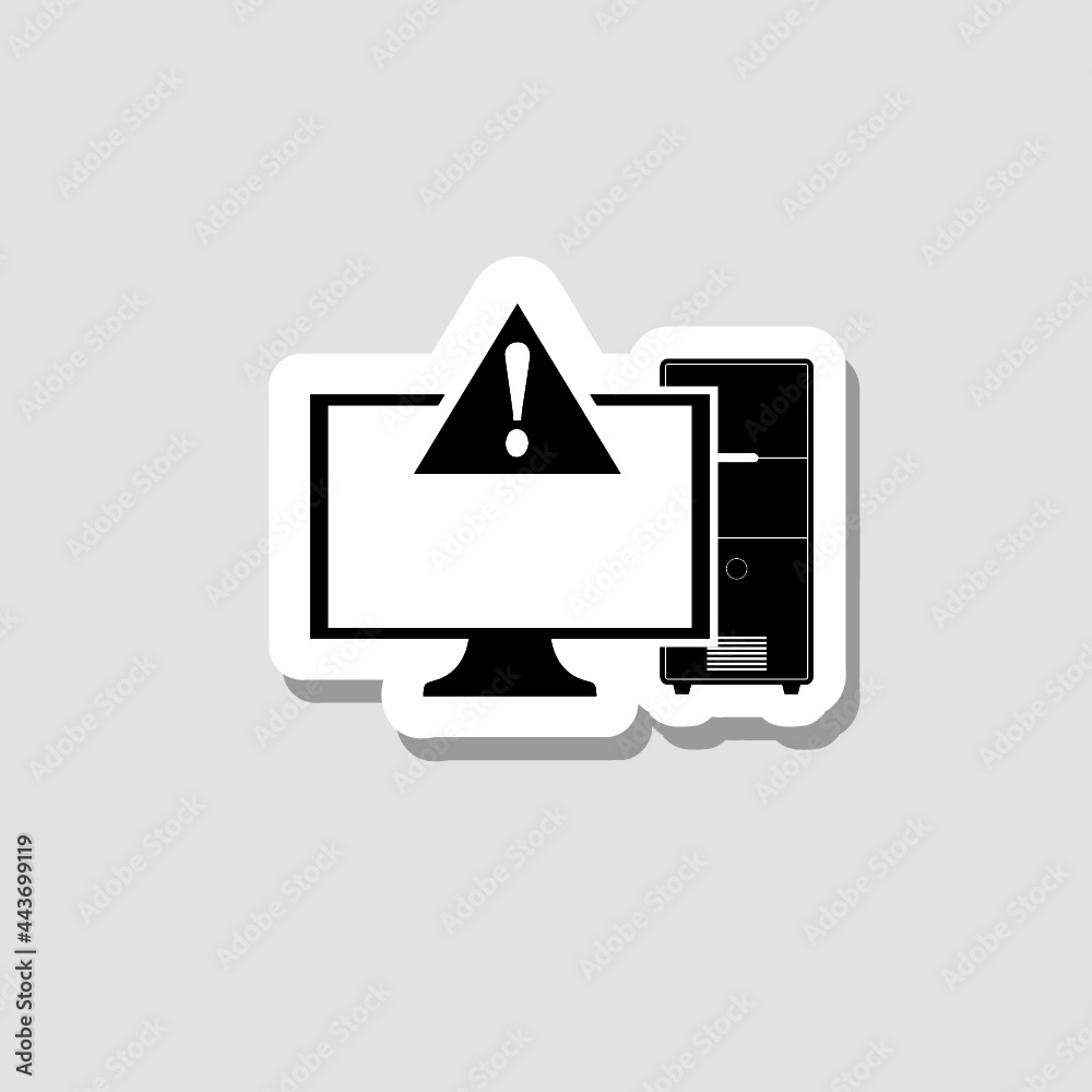 Computer alert icon isolated on gray background Computer alert icon isolated on gray background