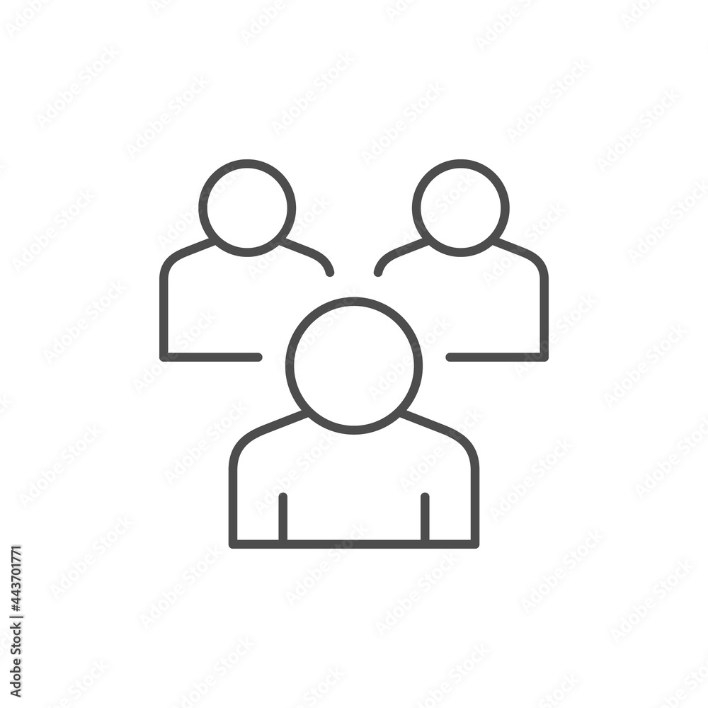 People group line outline icon isolated on white People group line outline icon isolated on white