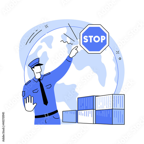 Embargo regulation abstract concept vector illustration. photo