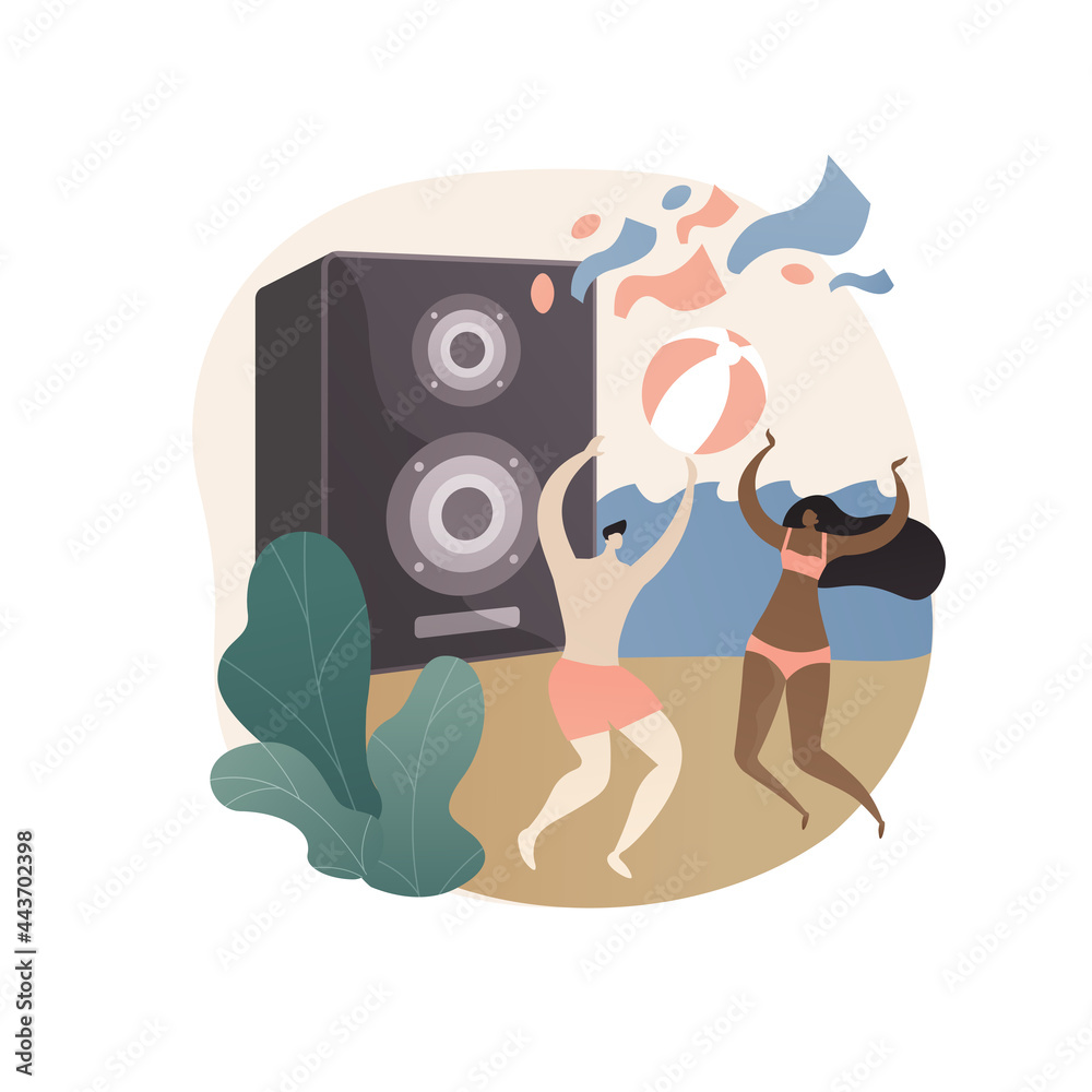 Naklejka premium Beach party abstract concept vector illustration.