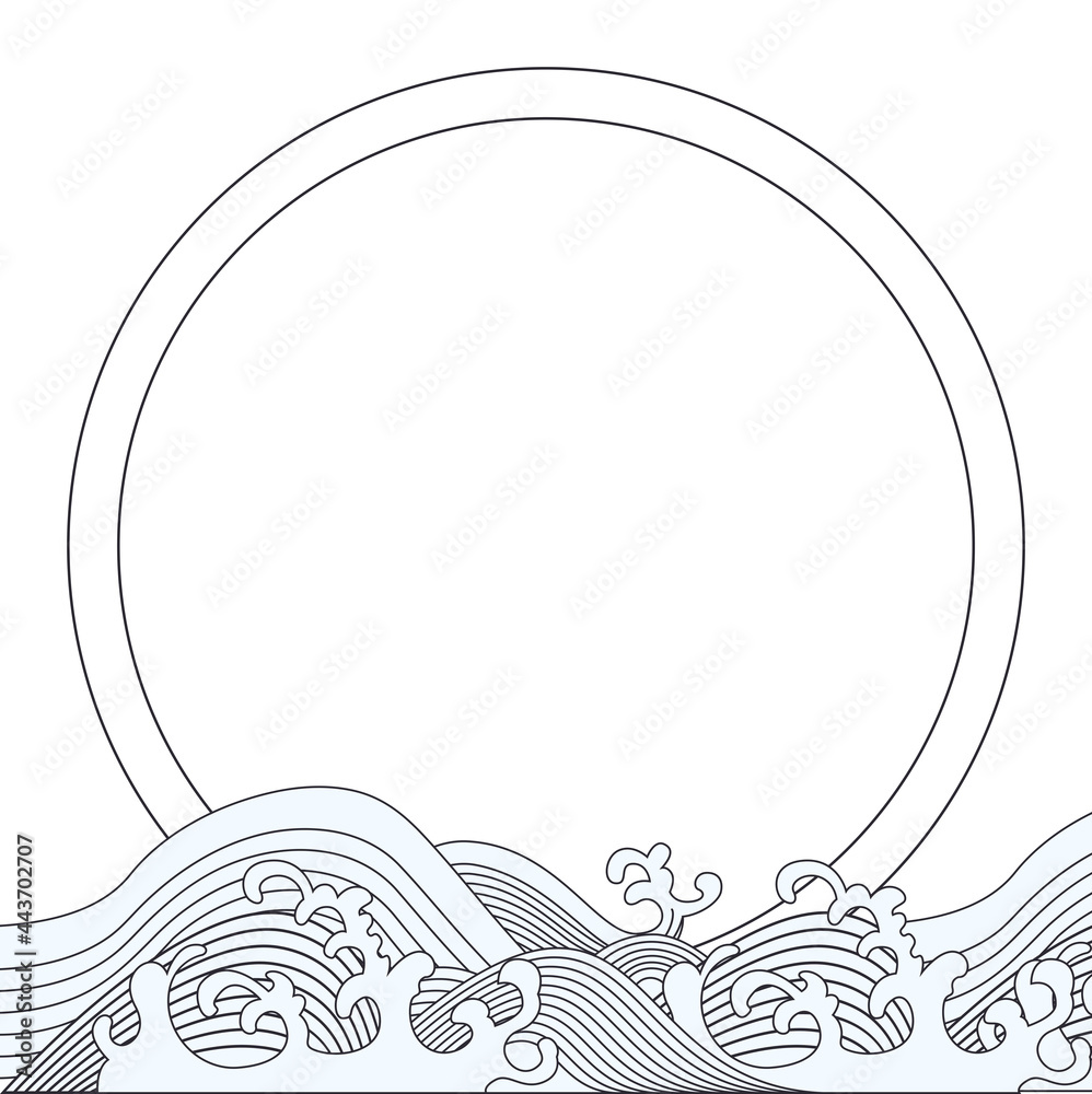 Big wave vector illustration. Old Japanese artwork with big wave 60s ...
