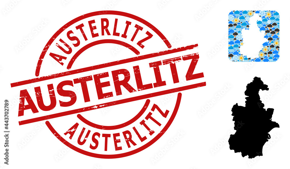 Weather mosaic map of Tianjin Municipality, and distress red round Austerlitz seal. Weather mosaic map of Tianjin Municipality, and distress red round Austerlitz seal.