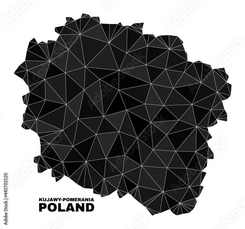 Low-poly Kujawy-Pomerania Province map. Polygonal Kujawy-Pomerania Province map vector designed with randomized triangles. photo