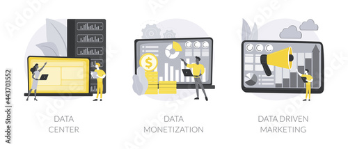 Selling database abstract concept vector illustrations.