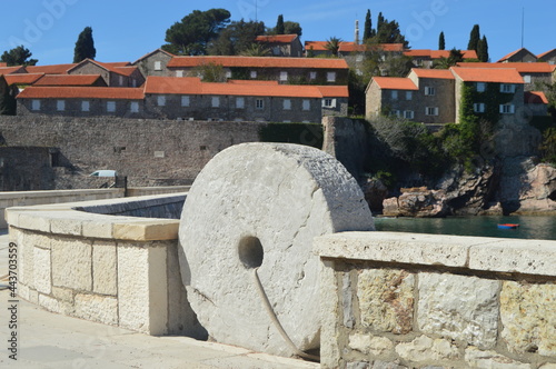 Sweti Stefan, Montenegro. Luxurious city-hotel, island on Mediterranean sea very popular with celebrities.