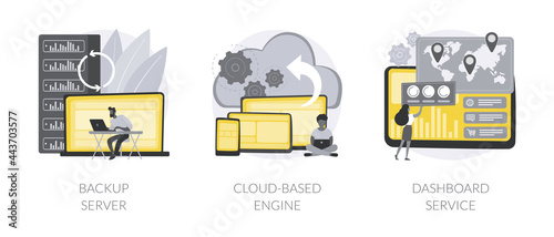 Information management abstract concept vector illustrations.