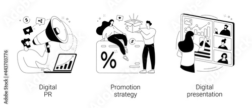 Online marketing campaign abstract concept vector illustrations.