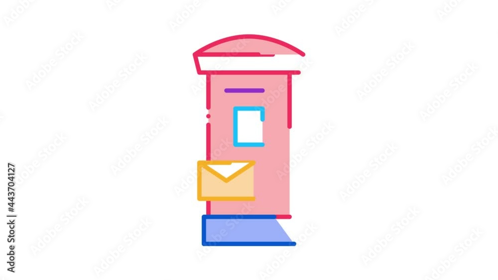 post machine Icon Animation. color post machine animated icon on white background post machine Icon Animation. color post machine animated icon on white background