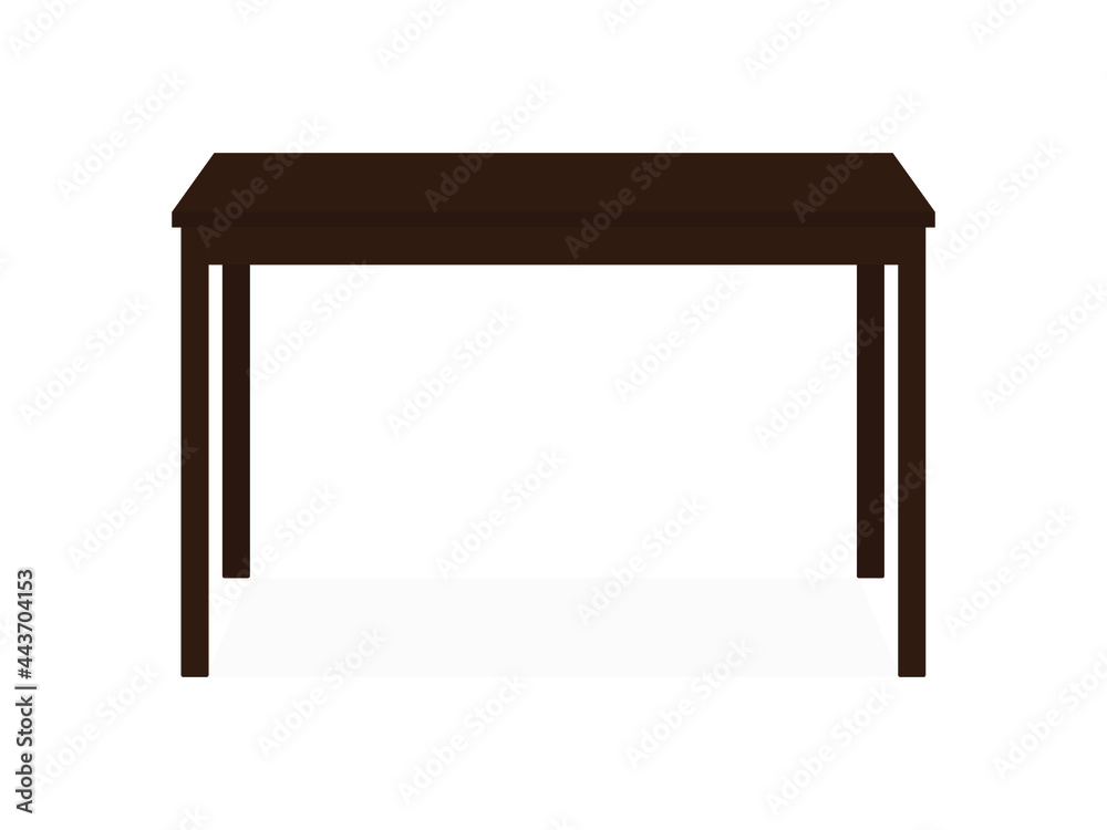 Empty brown kitchen table on white background Empty brown kitchen table on white background