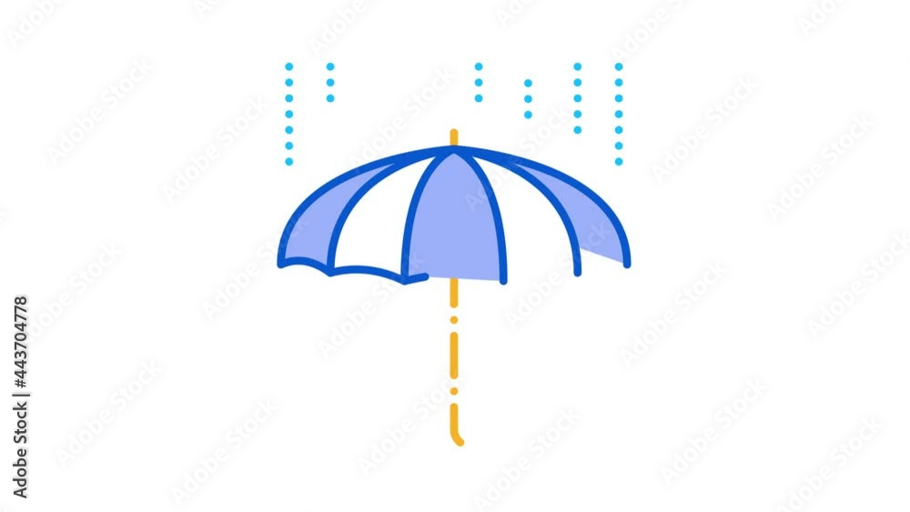 rain umbrella Icon Animation. color rain umbrella animated icon on white background rain umbrella Icon Animation. color rain umbrella animated icon on white background