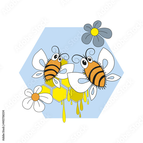 bee and honey