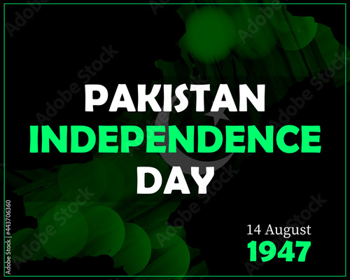 Illustration abstraction of Happy Pakistan Independence Day, celebrating independence day 14 august 1947 concept isolated