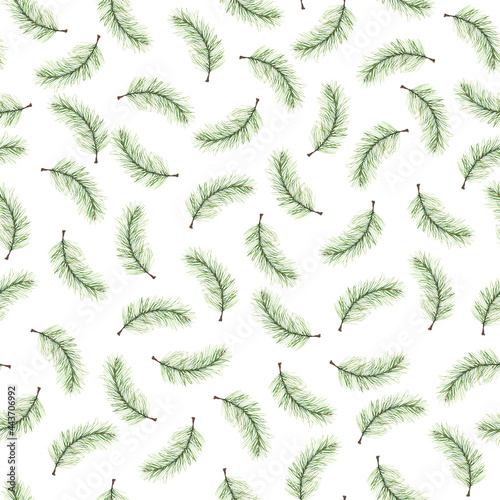 Forest motive pattern, Watercolor pine seamless pattern, Pine tree background, Forest seamless pattern, Vintage background, Wallpaper print, Winter gift paper design, Nature illustration background