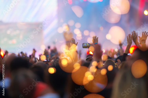 Summer festival concert crowd lights