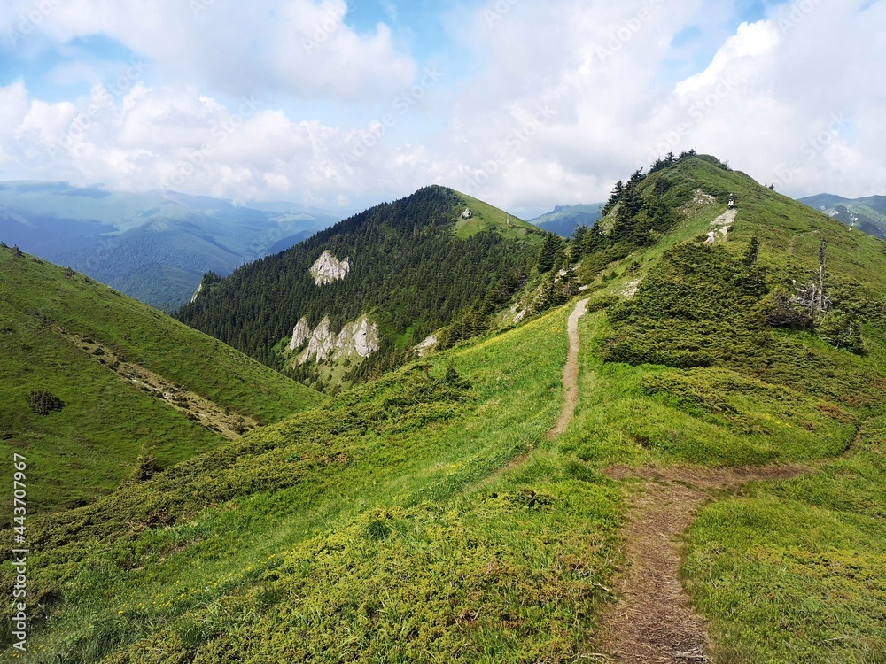 Summer landscape in the mountains. Beautiful day for hiking Summer landscape in the mountains. Beautiful day for hiking