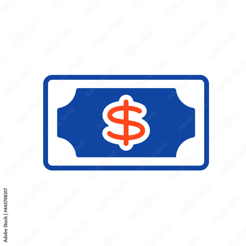 Dollar money banknote vector flat glyph icon Dollar money banknote vector flat glyph icon