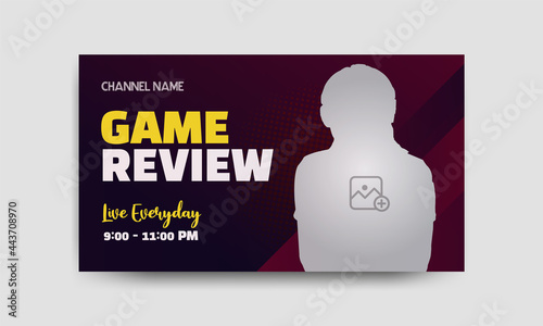 Video game review thumbnails. gaming channel video thumbnail and web banner template. 