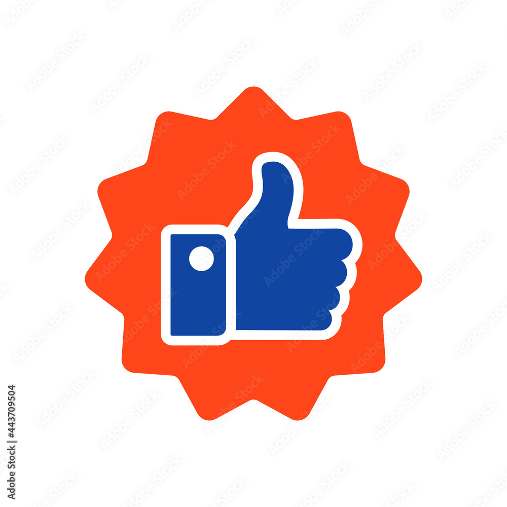 Thumbs up glyph icon. Vector like sign Thumbs up glyph icon. Vector like sign