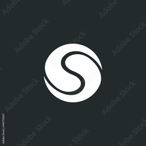 Yin yang look letter s vector logo design