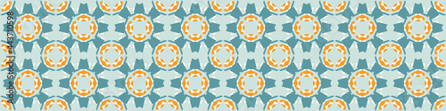 Summer tropical circle seamless border pattern. Bright retro dot spot banner edge. Fun gender neutral gift wrap masking taper decor washi ribbon trim in vector.