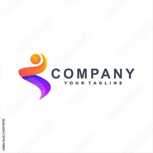 Free Download people color gradient logo design - GFXLoad