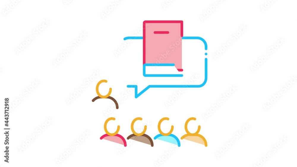 literary community Icon Animation. color literary community animated icon on white background literary community Icon Animation. color literary community animated icon on white background