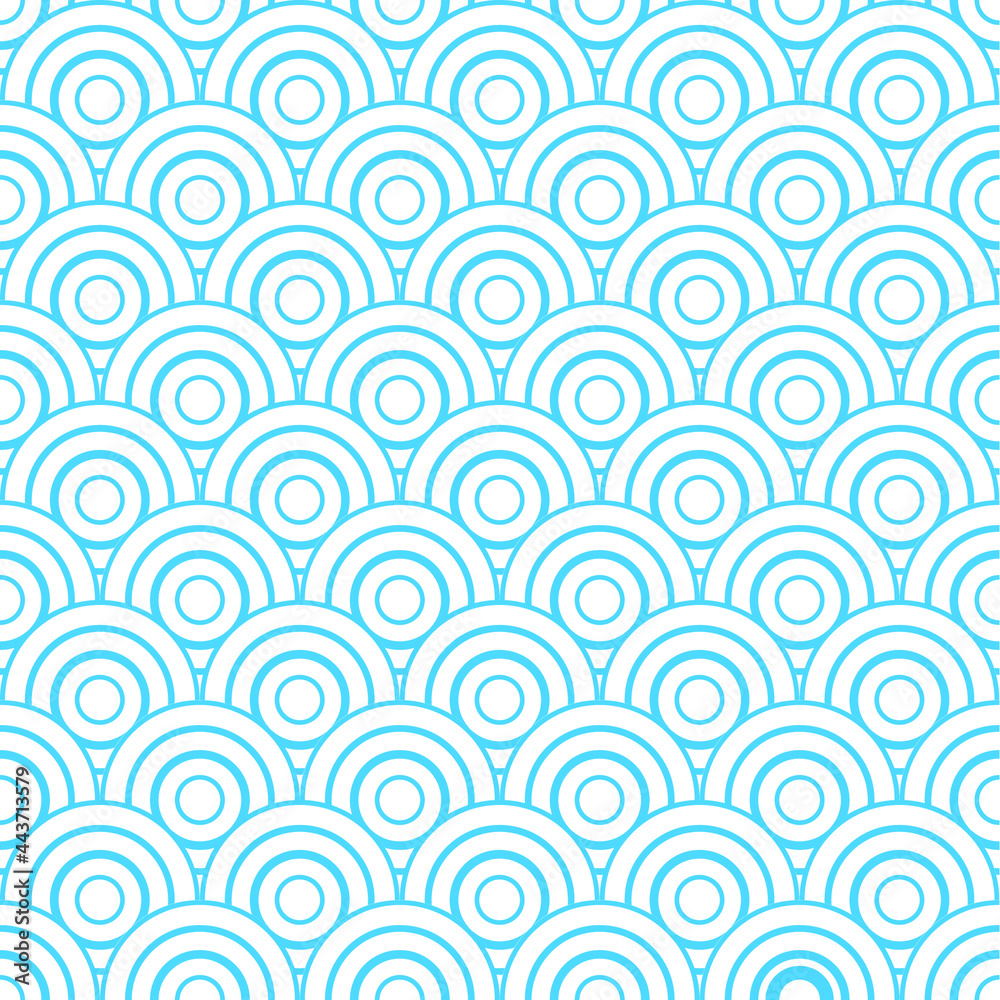 Japanese wavy texture. Geometric ornament illustration. Seamless decoration for your design. Repeating geometric print. Mosaic can be used for wallpaper. Vector striped concept
