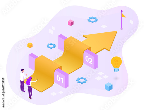 Concept of overcoming obstacles and finding the right way to achieve the goal
