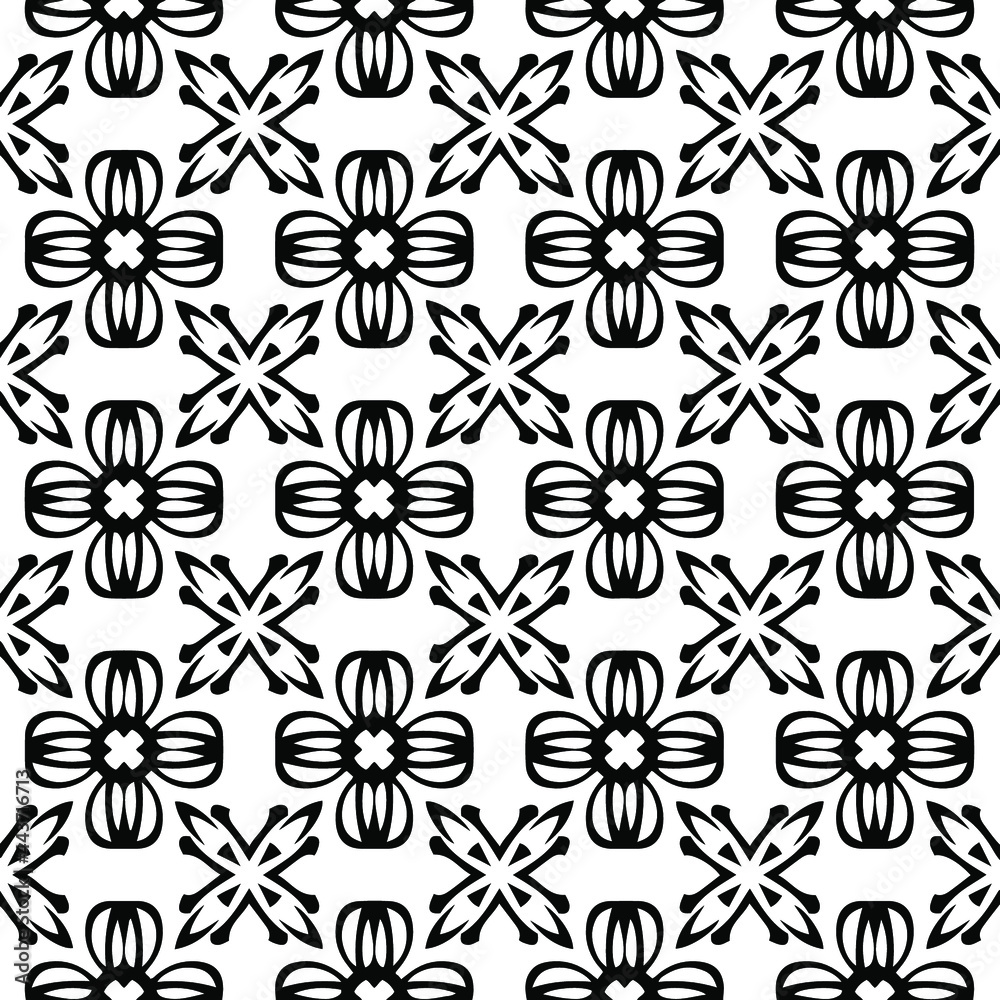 floral seamless pattern background.Geometric ornament for wallpapers and backgrounds. Black and white pattern.
floral seamless pattern background.Geometric ornament for wallpapers and backgrounds. Black and white pattern.