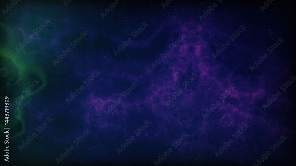 Space Flight Into A Star Field In Galaxy Clouds And Lightning Nebula
