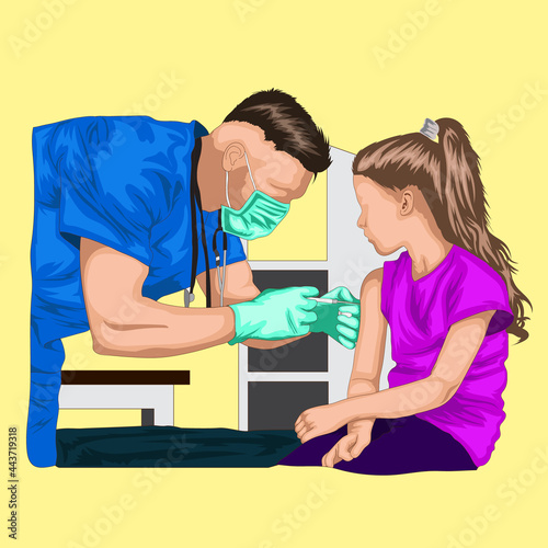 illustration of vaccines for healthy children and families