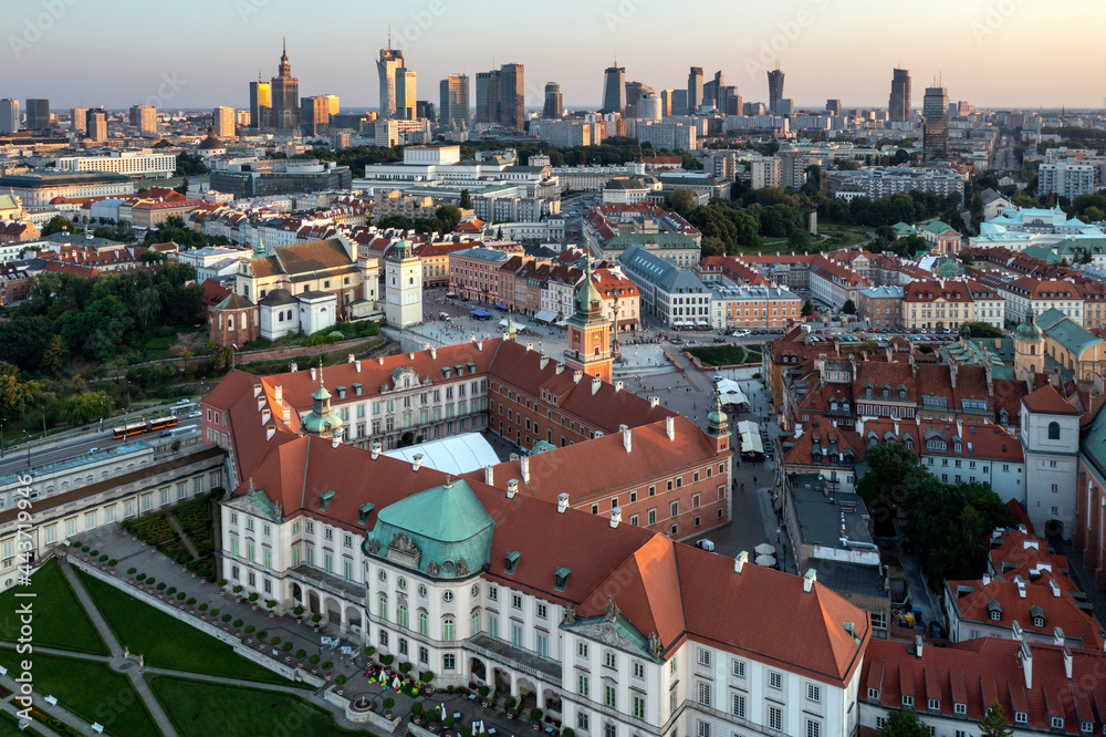 Warszawa panoramic view of Old Town and downtown