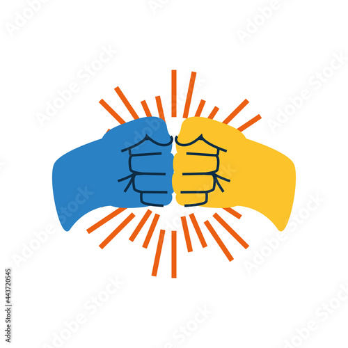 two fists together