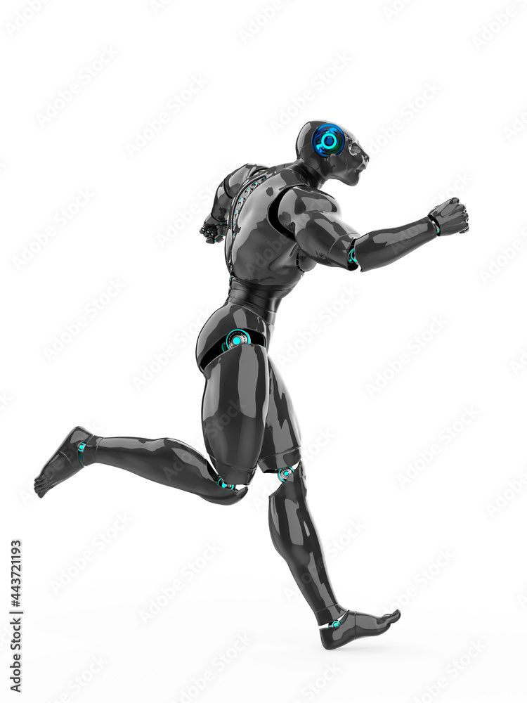 cyber tiger is running side view