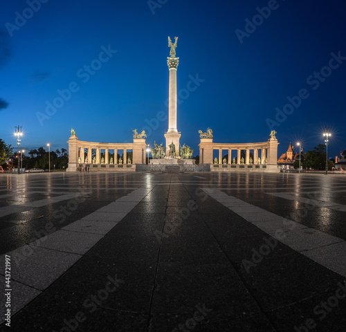 Famous Heroes Square in Budapest, Hungary