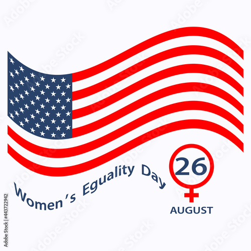 Gender sign, American flag - isolated on white background - vector. Women's Equality Day. 26 august