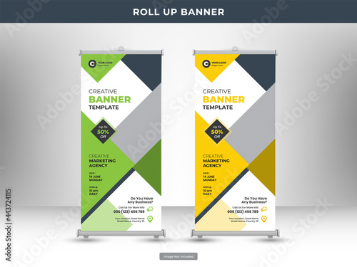 Corporate roll up banner or flyer social media post template