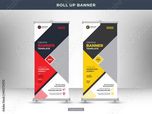 Corporate roll up banner or flyer social media post template