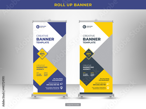 Corporate roll up banner or flyer social media post template