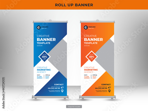 Corporate roll up banner or flyer social media post template