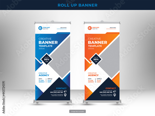 Corporate roll up banner or flyer social media post template