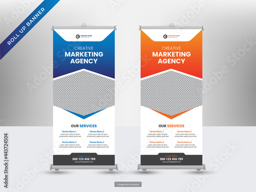 Corporate roll up banner or flyer social media post template
