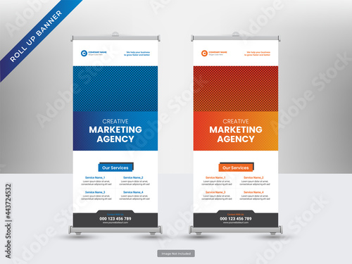 Corporate roll up banner or flyer social media post template