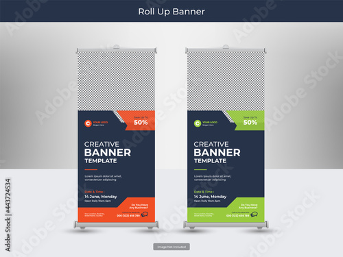 Corporate roll up banner or flyer social media post template
